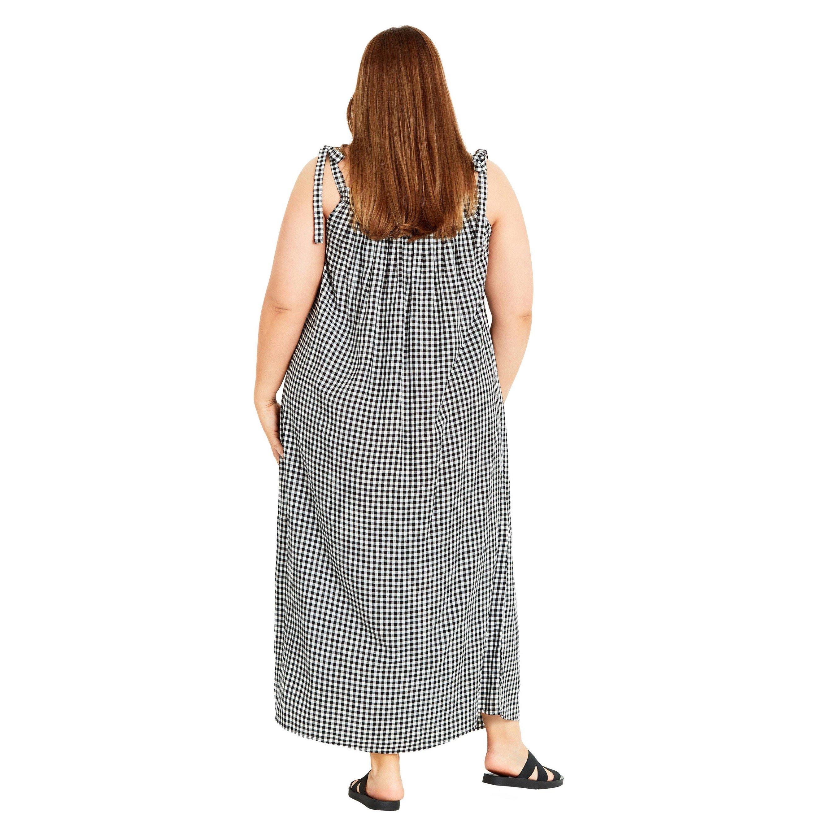 Evans Gingham Print Maxi Dress
