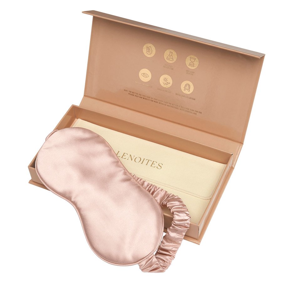Lenoites Mulberry Sleep Mask With Pouch Pink