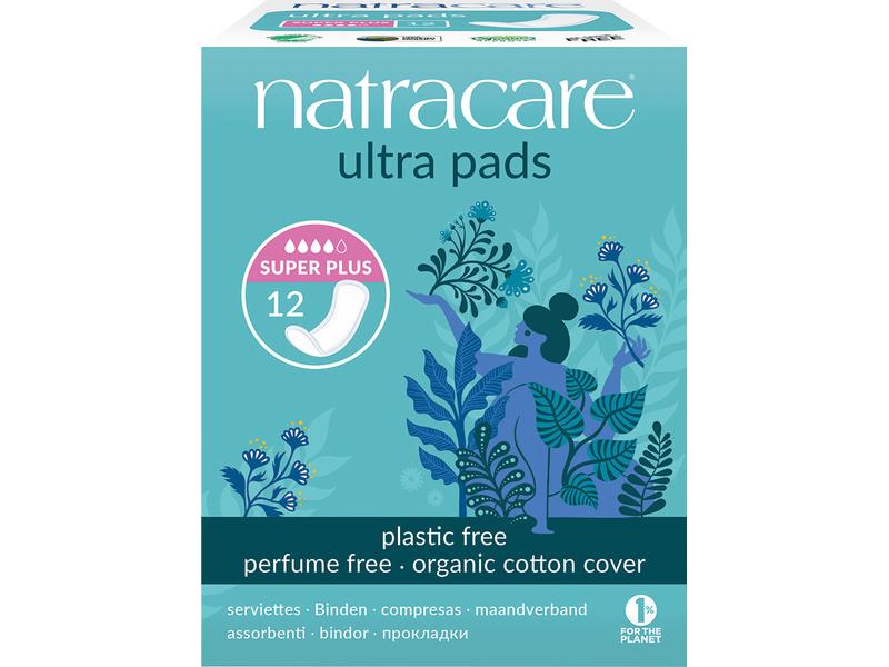 Natracare Binde Ultra Super Plus 12 Stück Damenbinden ohne Flügel