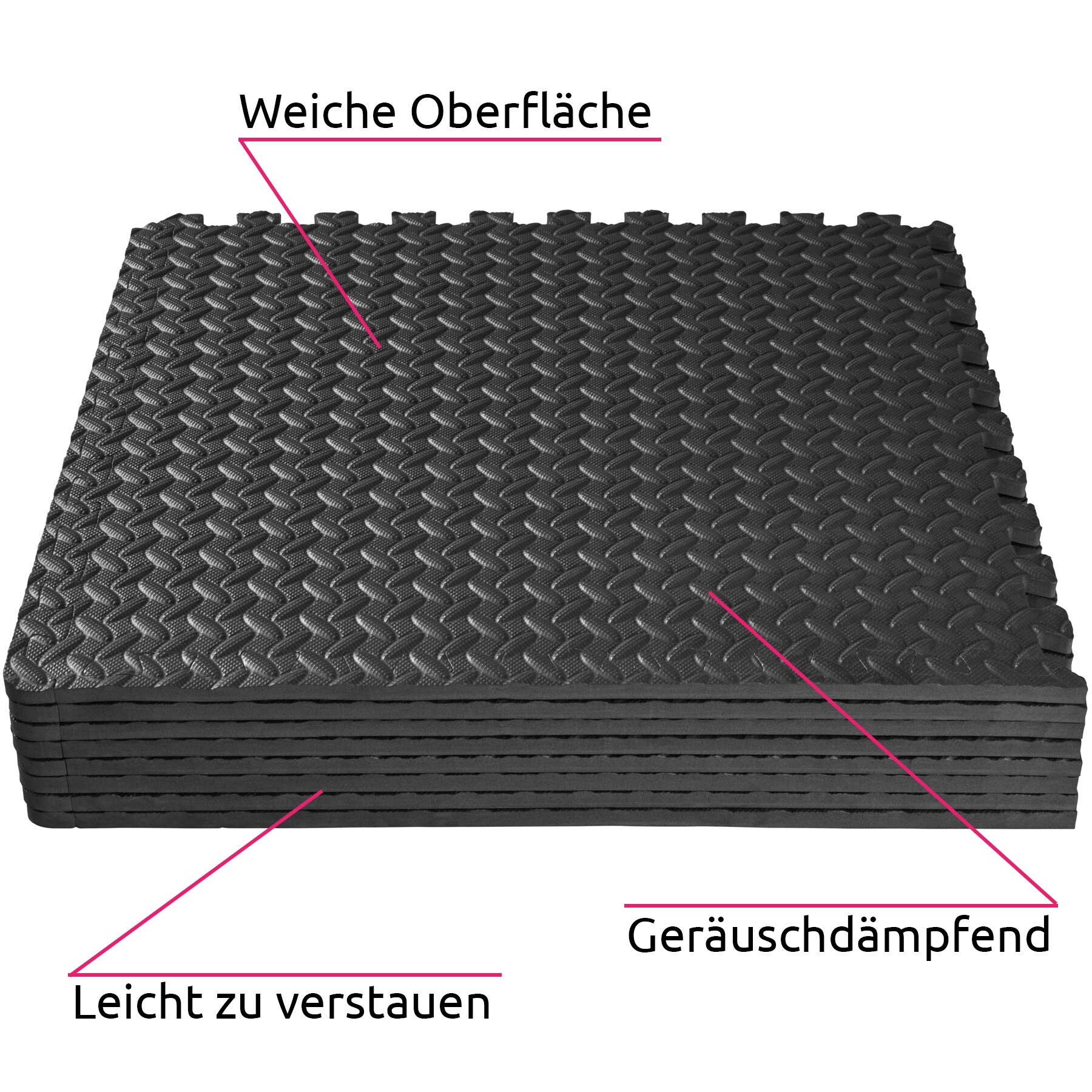 tectake® Schutzmattenset, 8-teilig mit 16 Randstücken, weich und rutschfest, leichte Reinigung und flexibel erweiterbar