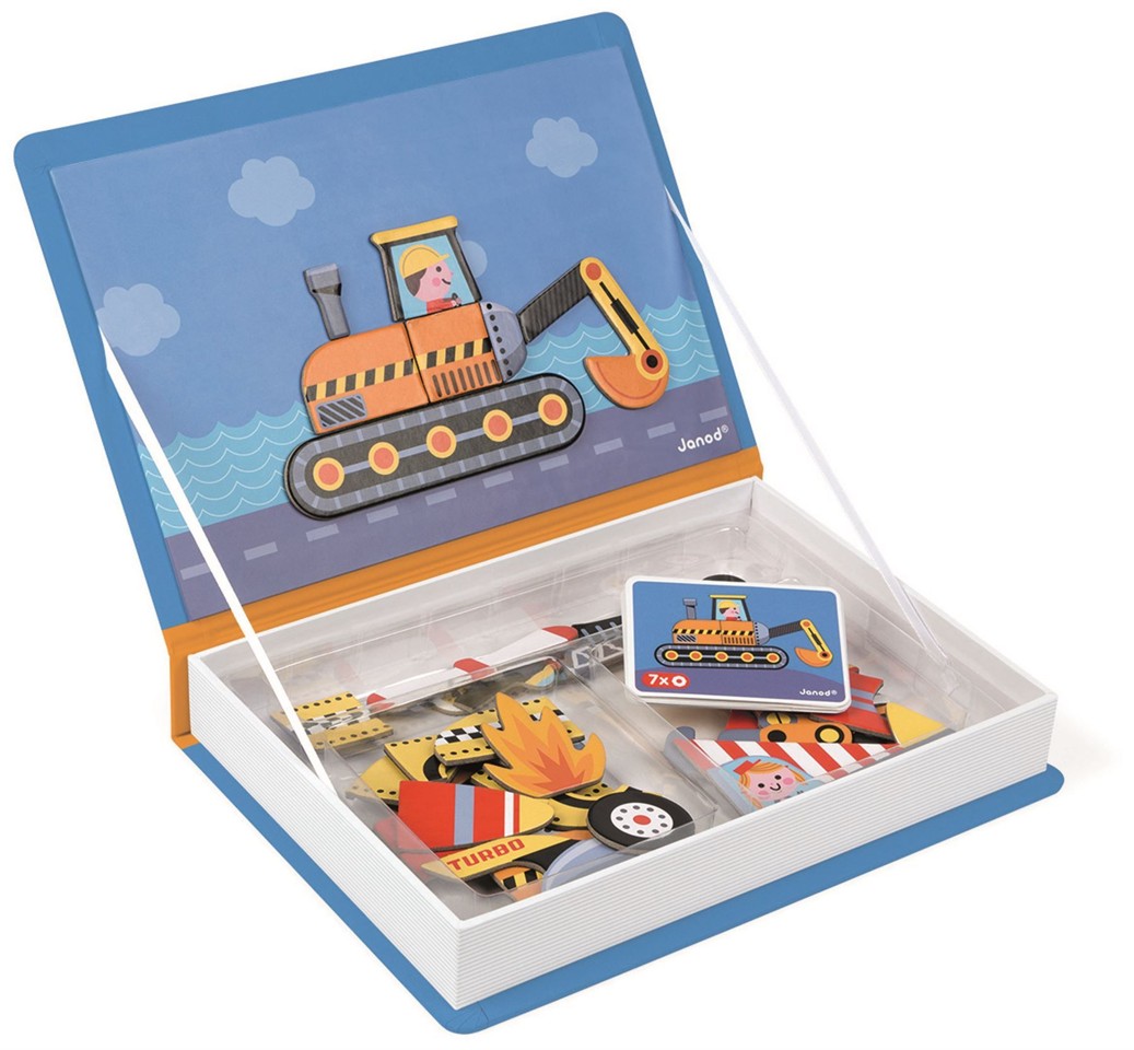 Janod - Magneti'Book - Køretøjer - 50 magneter