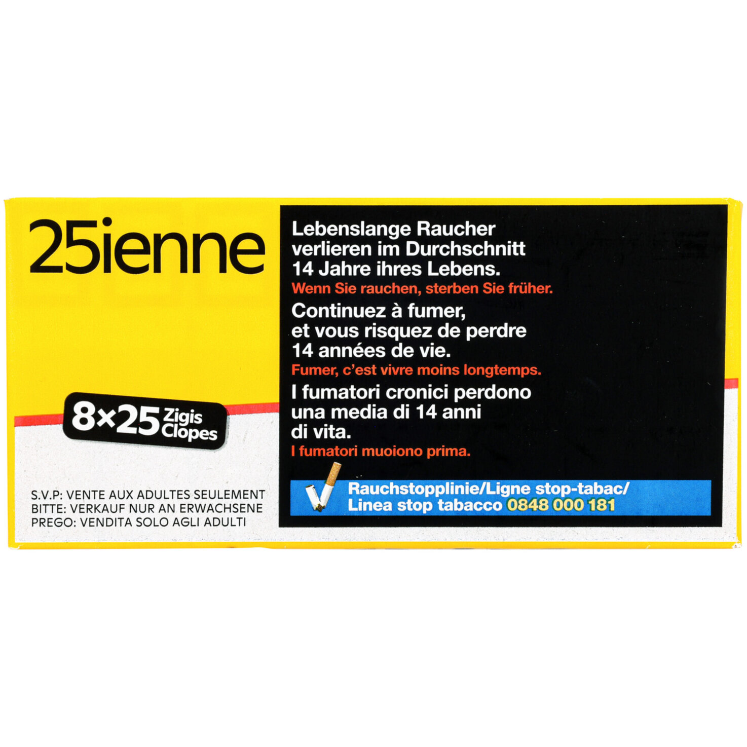 Parisienne Zigaretten Jaune 25 Box Stange