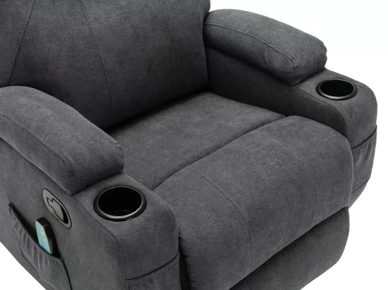 Fauteuil massant SILVANO en tissu - Gris