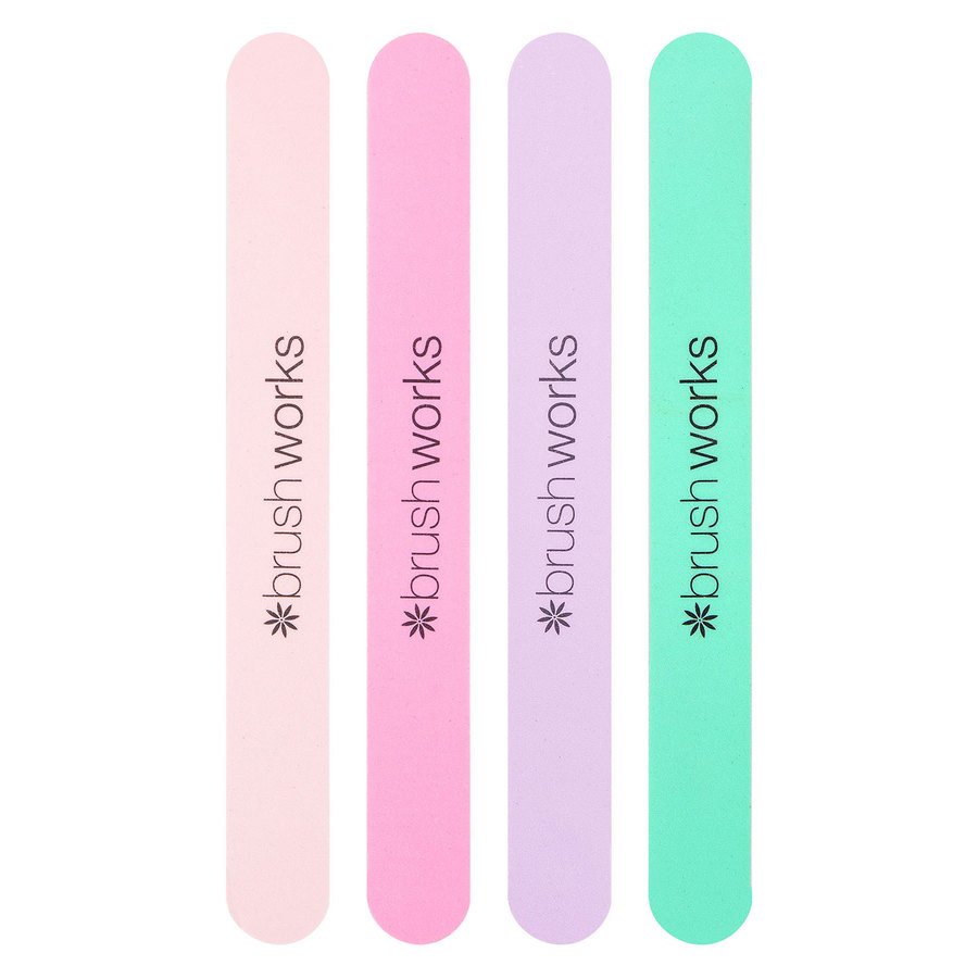 Brushworks Pastel Coloured Nail Files 4pcs
