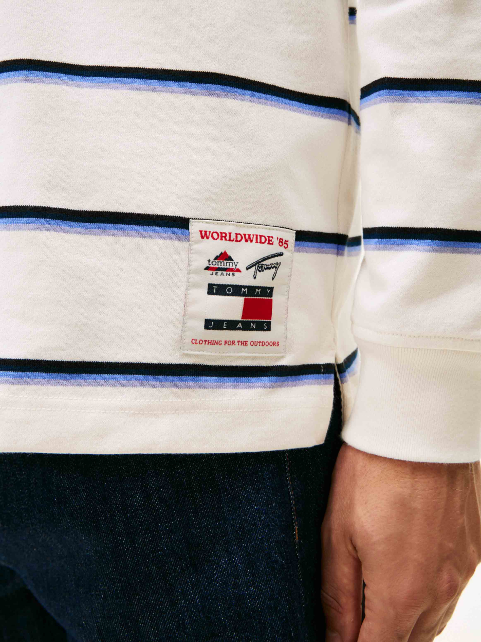 Tommy Jeans Relaxed Gestreept Rugbyshirt Met Logolabel