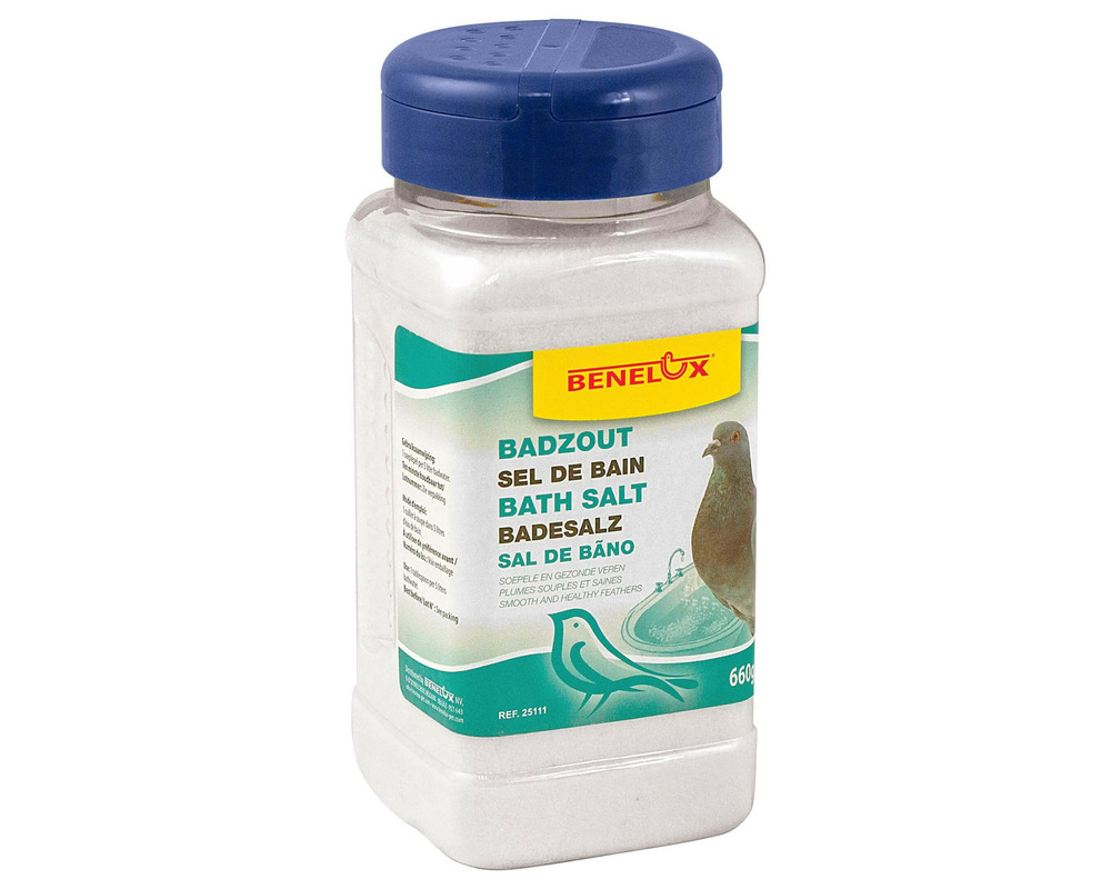 Sels de bain 600 gr pour baignoire pigeons et oiseaux