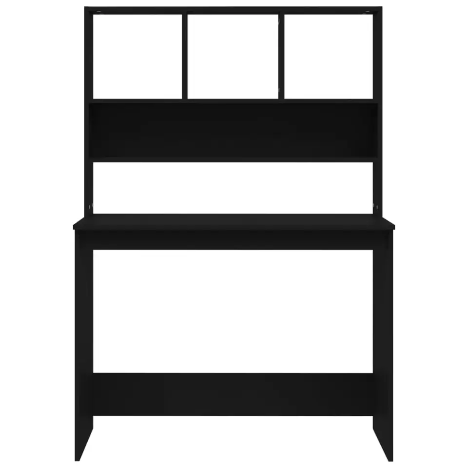 vidaXL - Bureau - Zwart - Bewerkt hout