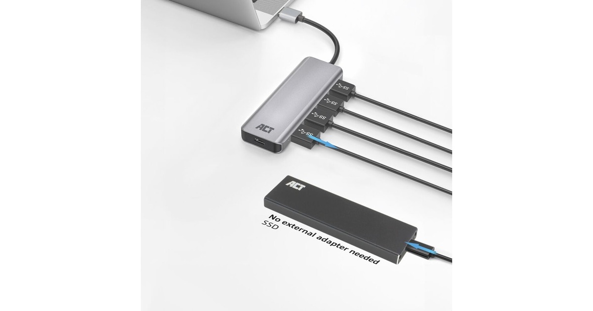 ACT ConnectivityUSB-A hub 3.0, 4 poorts USB-A usb-hub  (Aluminium)
