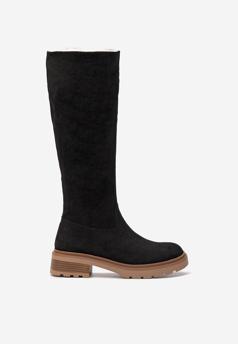 Bottes plates femme noires Nolia