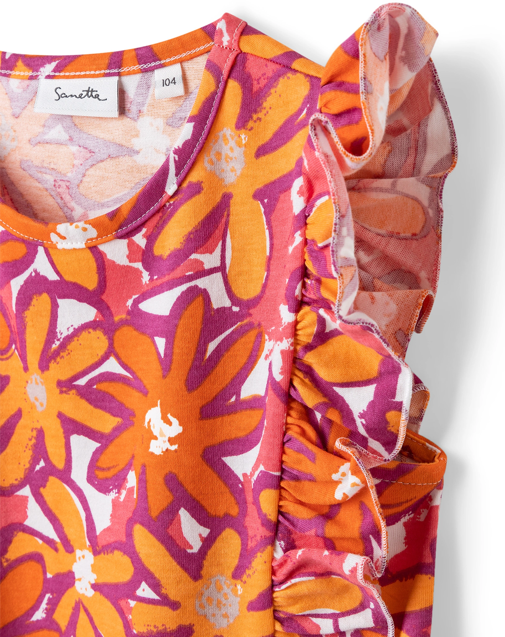 T-Shirt FLOWERS ärmellos in white pebble