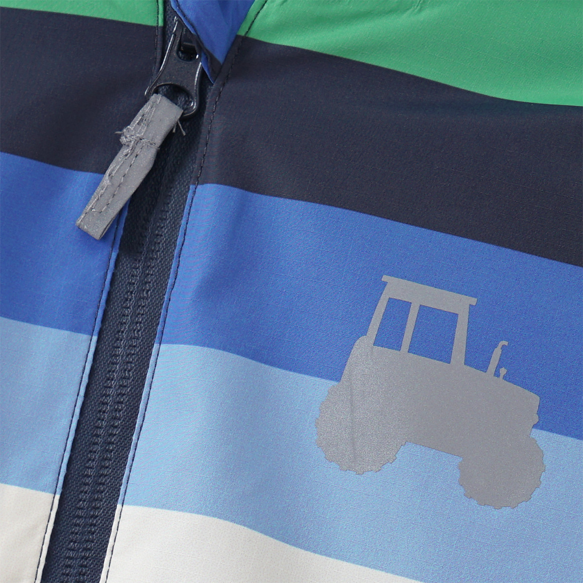 Topomini Baby Regenoverall mit Streifen grün / blau