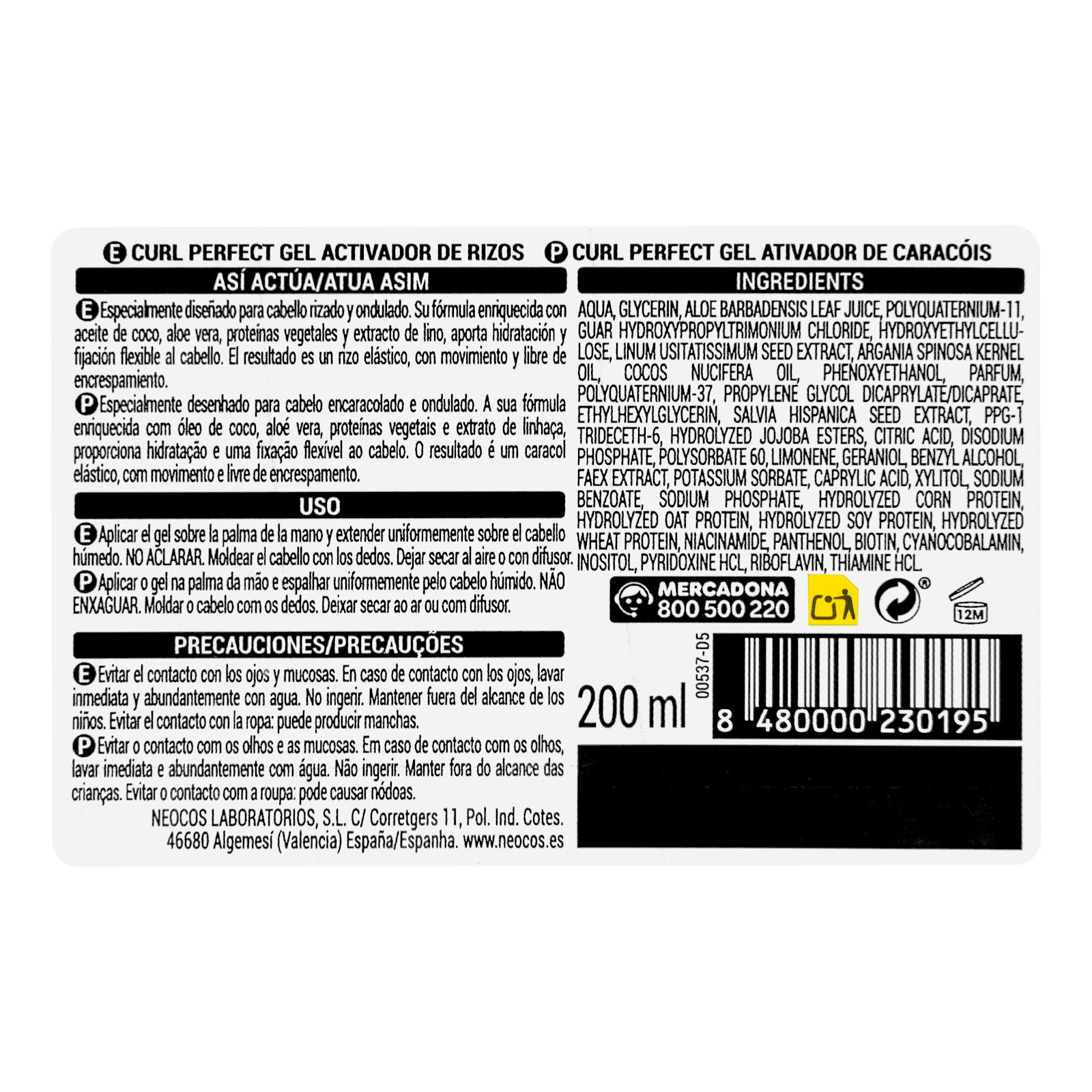 Gel activateur de boucles Deliplus Fix 3 Curl Perfect Hair