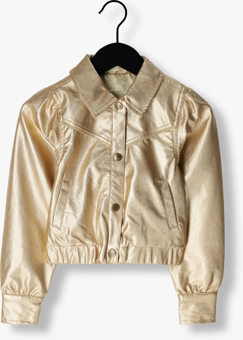LIKE FLO gouden like flo leren jas imi leather puffy jacket
