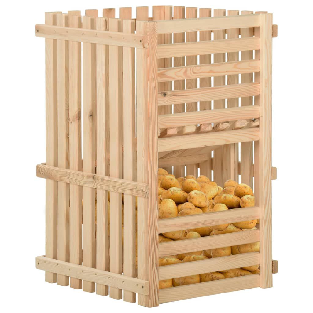 vidaXL Aardappelkrat 50x50x80 cm massief grenenhout