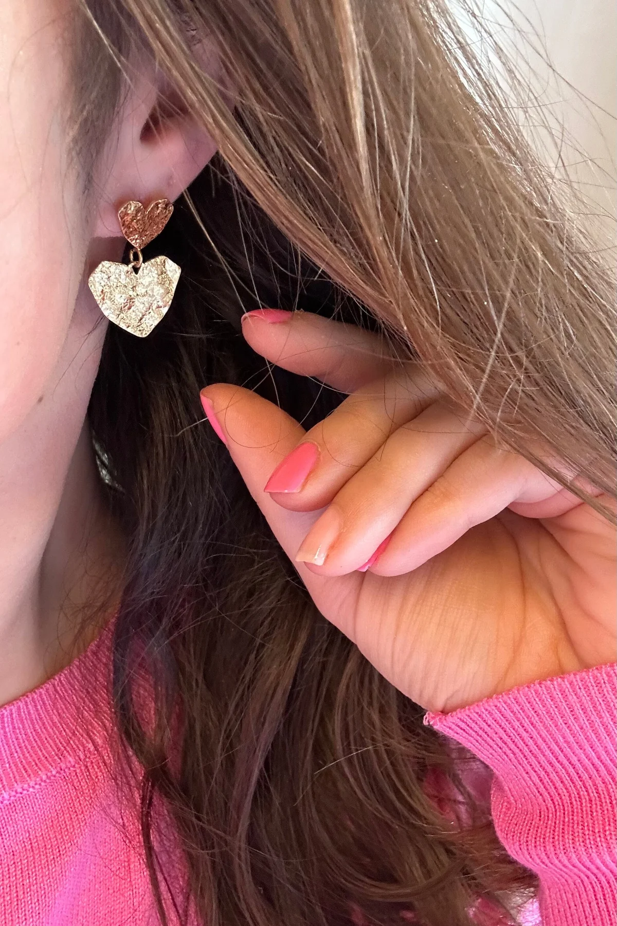 Mellow Moon Heart On Heart Earring
