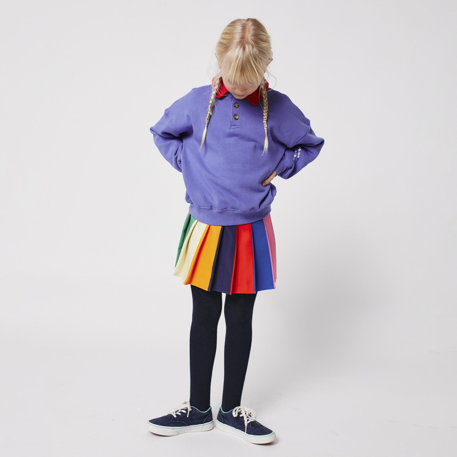 Rock Bobo Pleated Color Block Multicolor