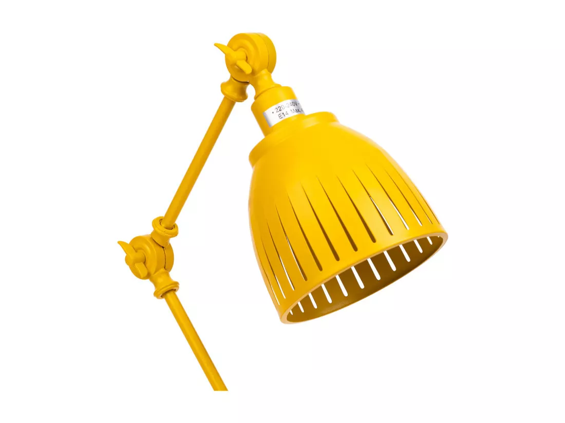 Lampe de bureau en métal jaune 25x13x43h