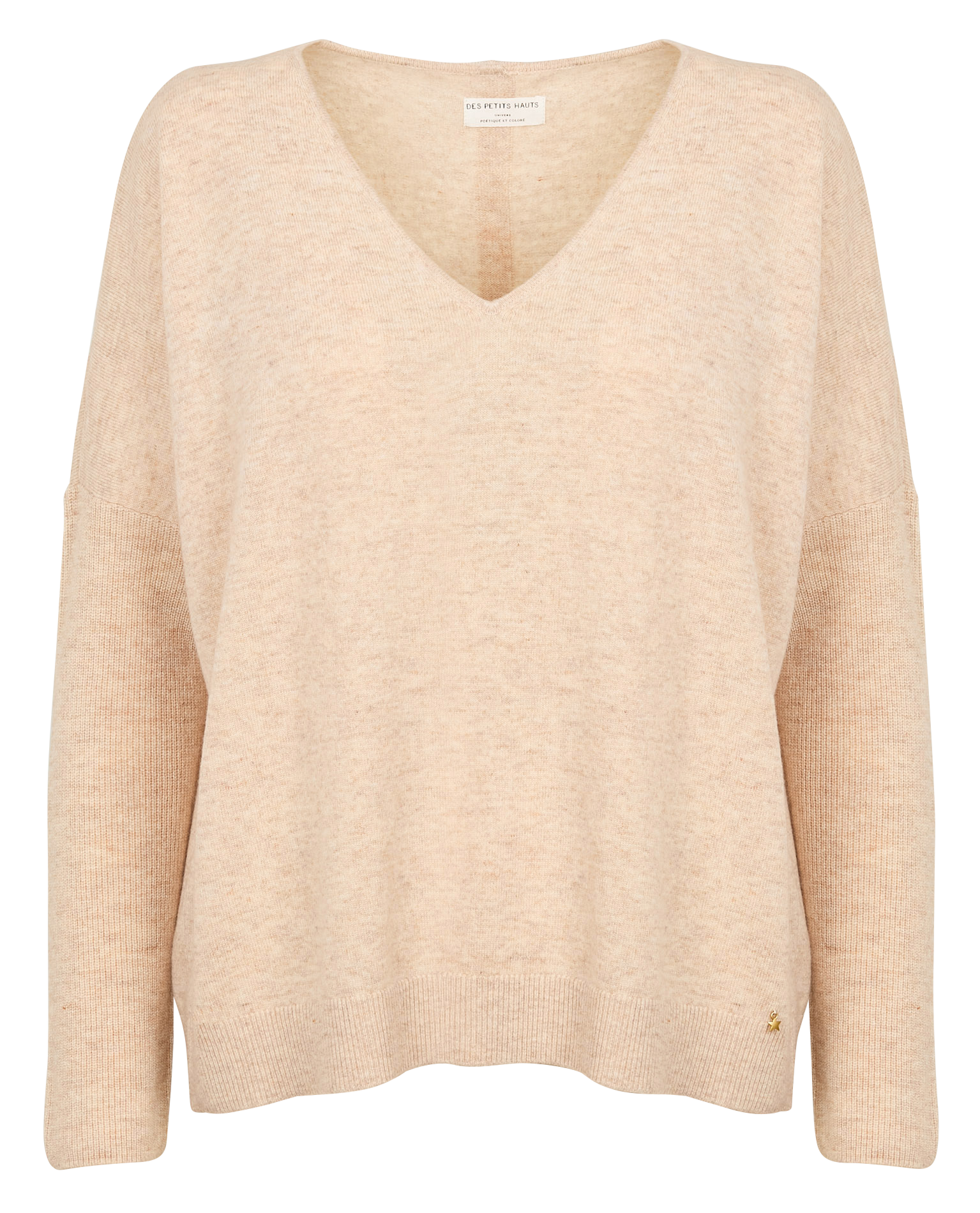 ARNITO - Pull col V en laine| Beige