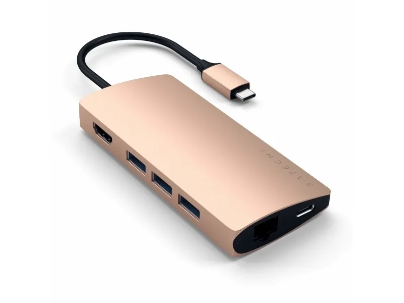 Satechi TYPE-C MULTI-PORT ADAPTER 4K WITH ETHERNET V2 - Dockingstation - USB-C / Thunderbolt 3 - HDMI - 1GbE