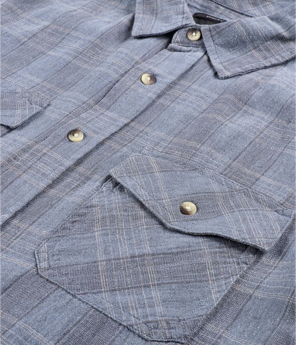 Brixton Memphis Linen Blend Hemd (flint stone blue cinder grey)