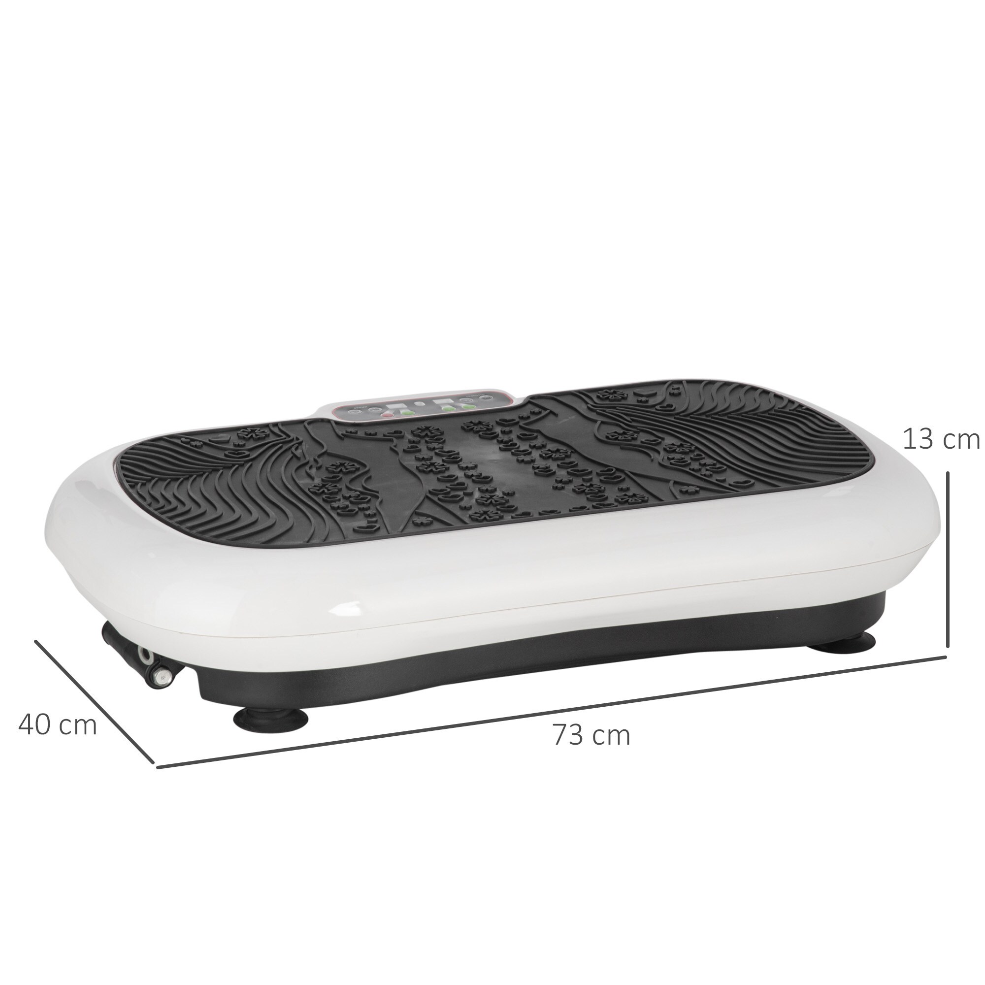 HOMCOM Vibrationsplatte mit Fitnessbändern schwarz, weiß 73L x 40B x 13H cm