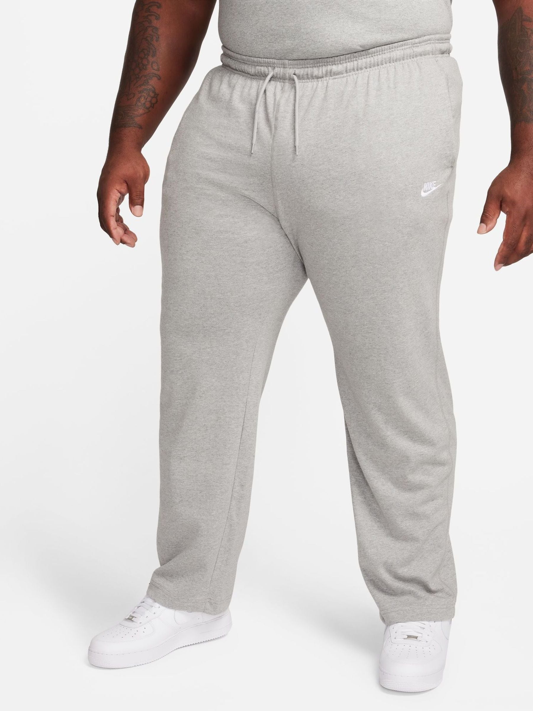Grijs - Nike Sportkleding Club gebreide joggingbroek met open zoom van 100% katoen