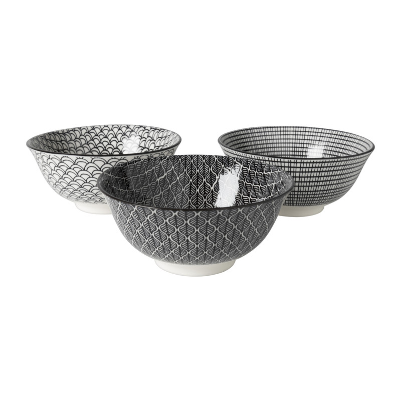 Schaaltje black print boog - ø16x6.5 cm