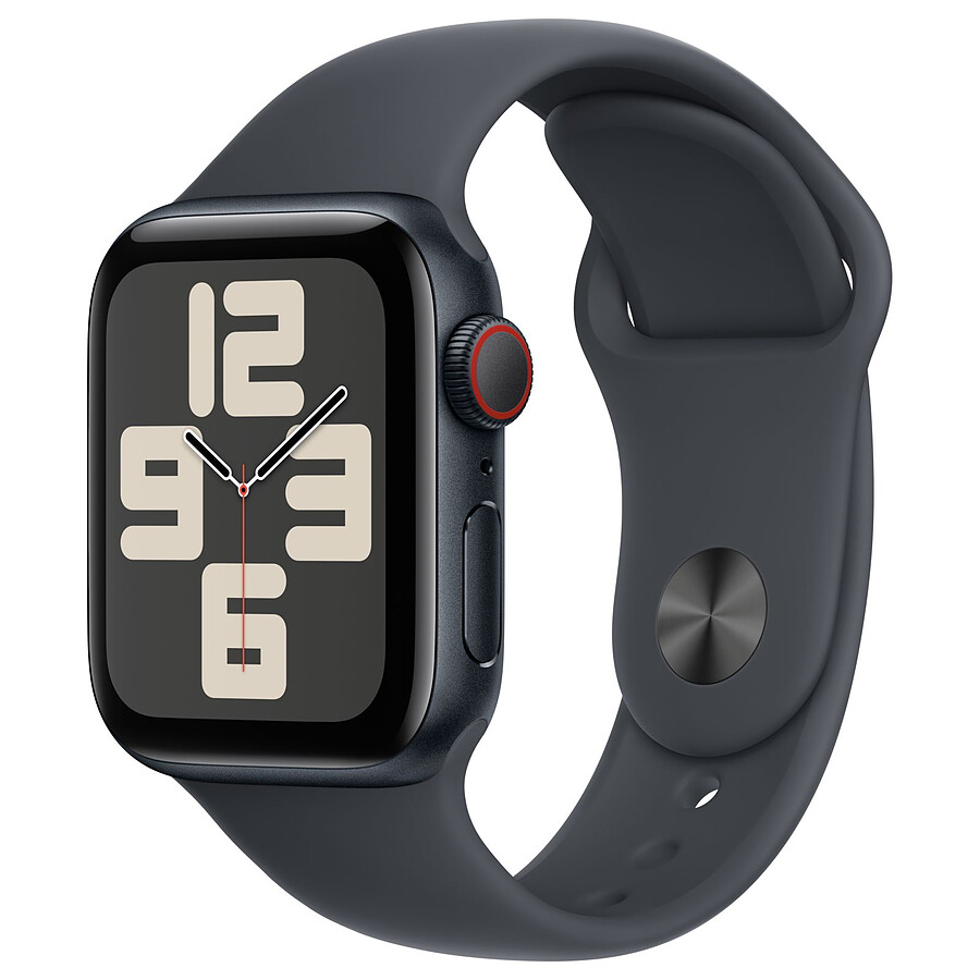 Apple Watch SE GPS + Cellular (2024) - 44 mm - Aluminium Minuit - Bracelet Sport Minuit S/M