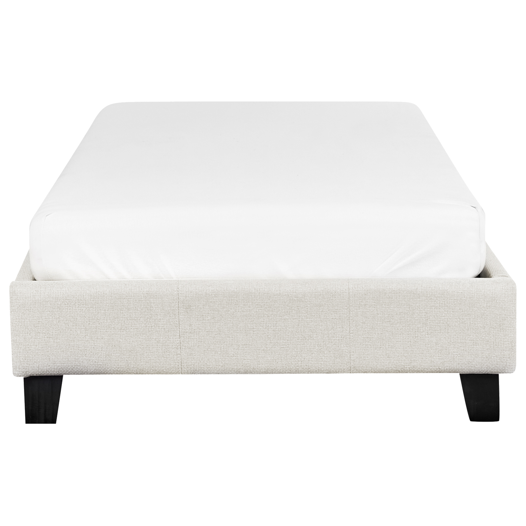 Beliani-ROANNE-Eenpersoonsbed-Lichtbeige-90 x 200 cm-Polyester