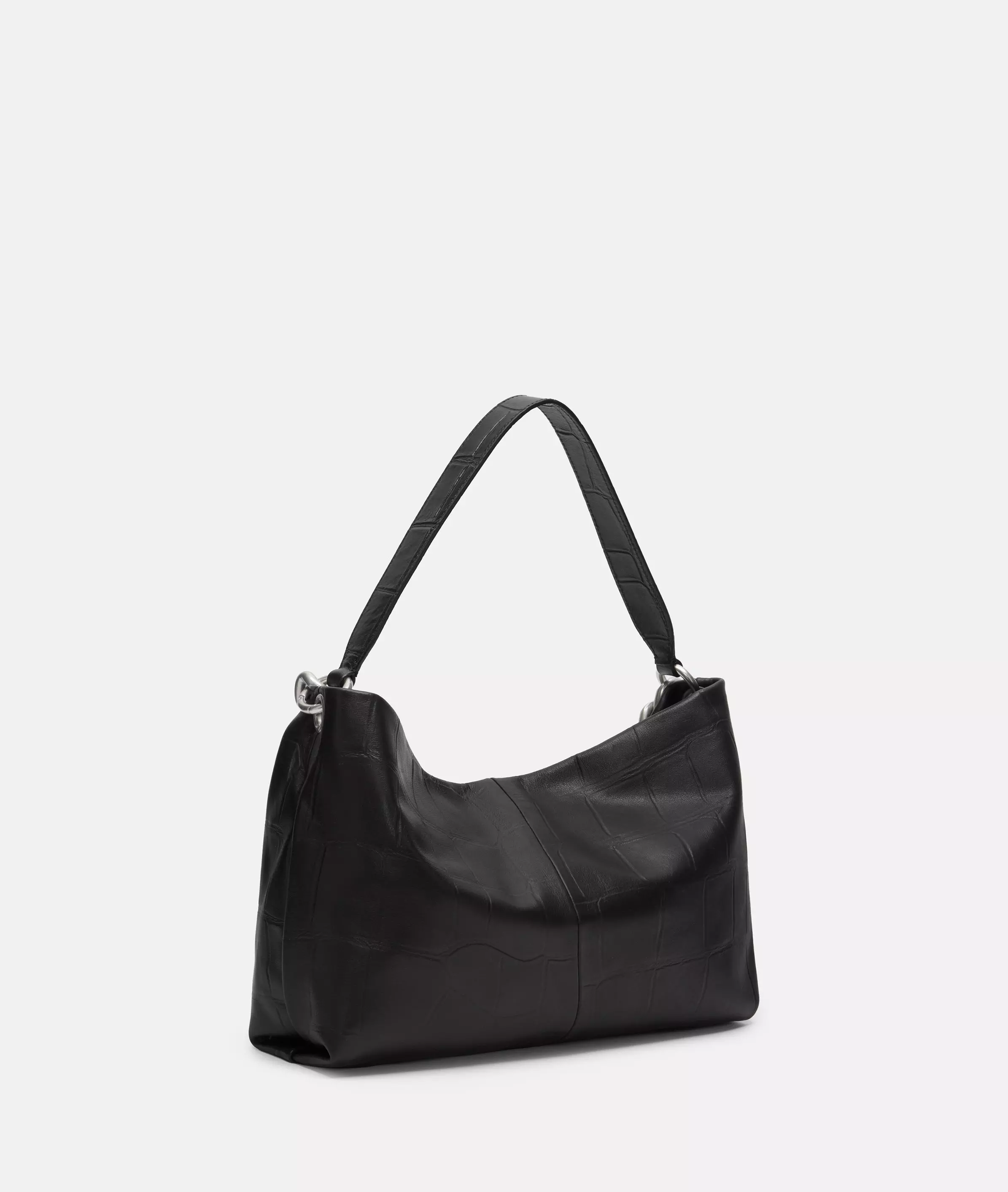 Crocodile Mira Hobo M Spacious hobo bag with crocodile embossing