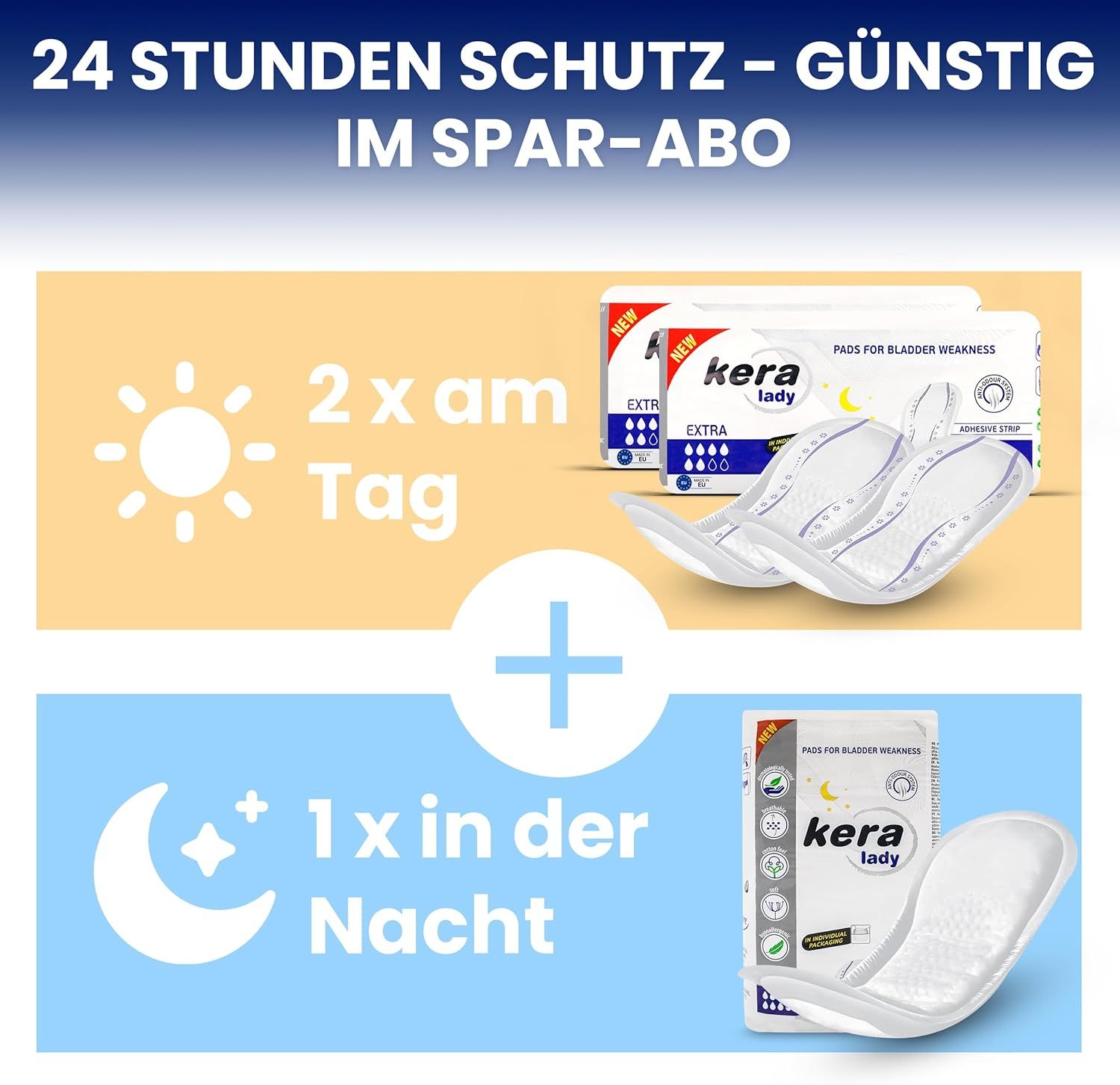 KERA® Lady Maxi Inkontinenzeinlagen für Damen diskrete Hygieneeinlagen für den Tag