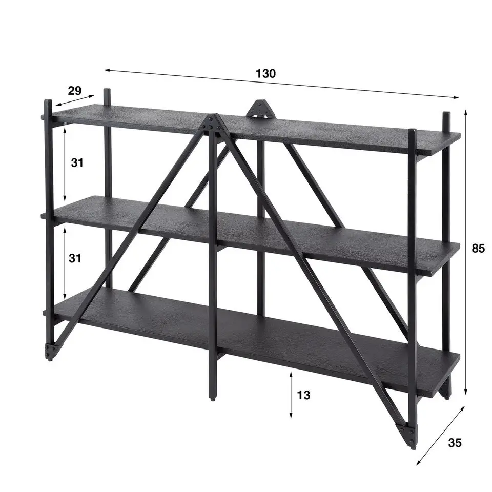 Wandrek - Metaal - 130x85cm - Zwart - Piega