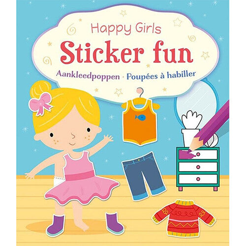 Uitgeverij deltas kleur- en stickerboek aankleedpoppen