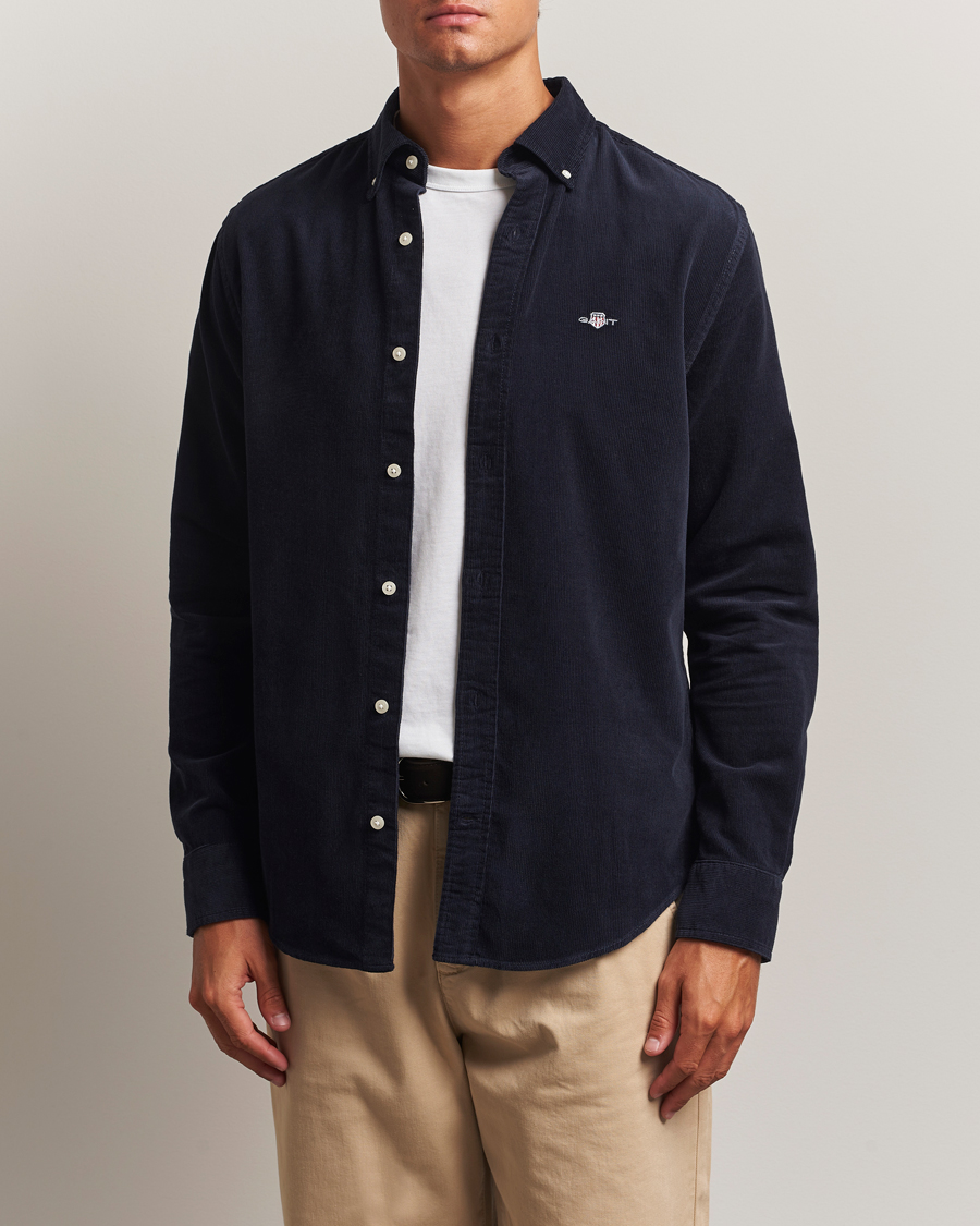 GANT Regular Fit Corduroy Shirt Evening Blue