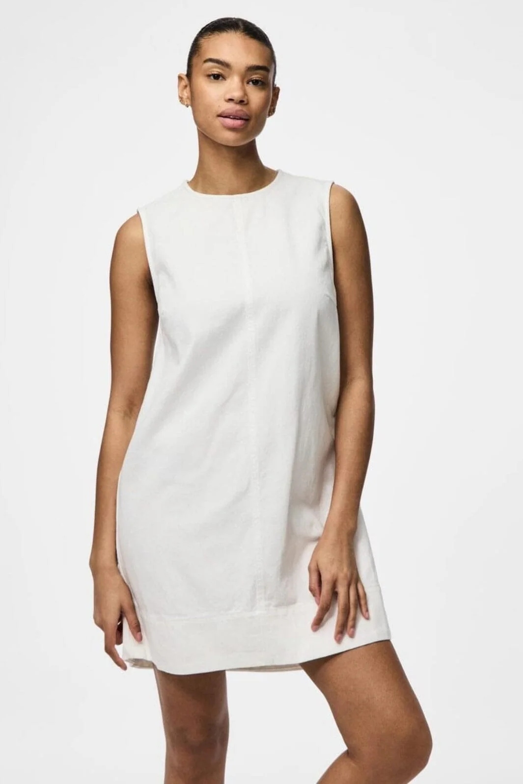 Pieces Pcflora Sl Mini Denim Dress