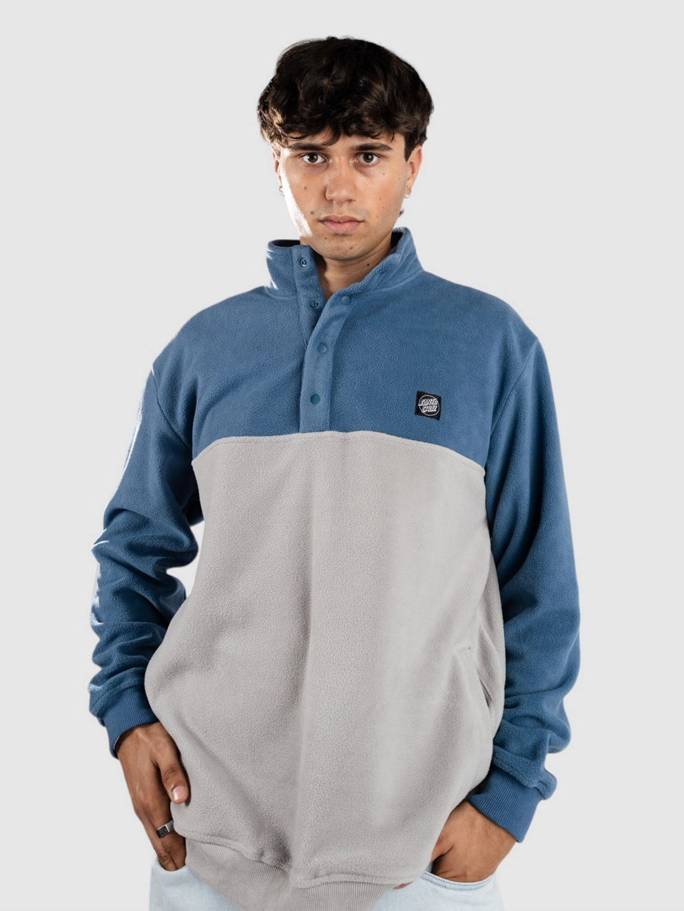 Santa Cruz Opus Dot Label Polar Fleece Sweater dusty blue/stone grey