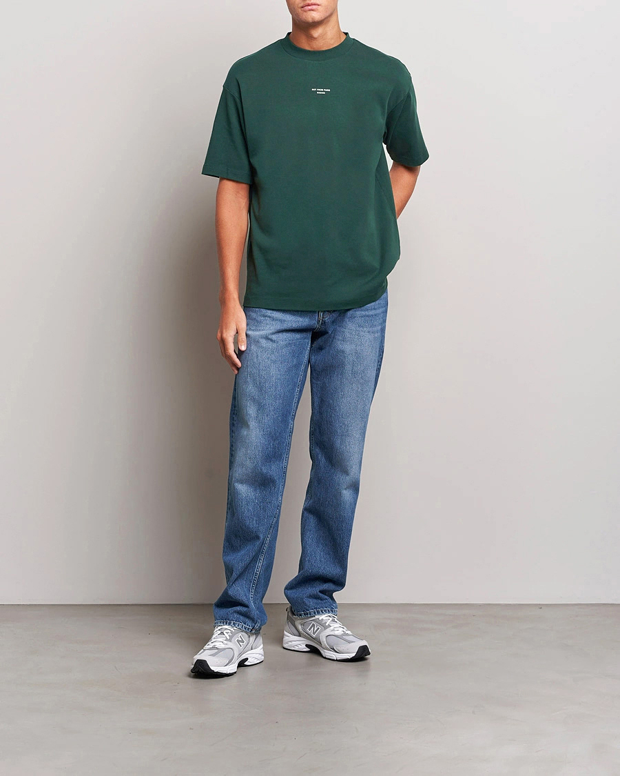 Drôle de Monsieur Classic Slogan T-Shirt Dark Green
