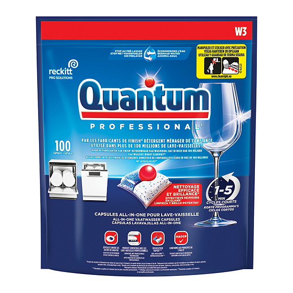 Tablettes lave-vaisselle cycle court Quantum, paquet de 100