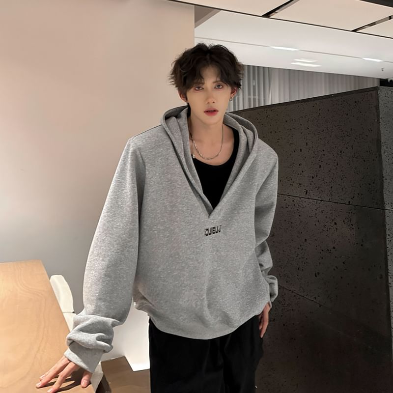 ravewider - V-hals effen hoodie