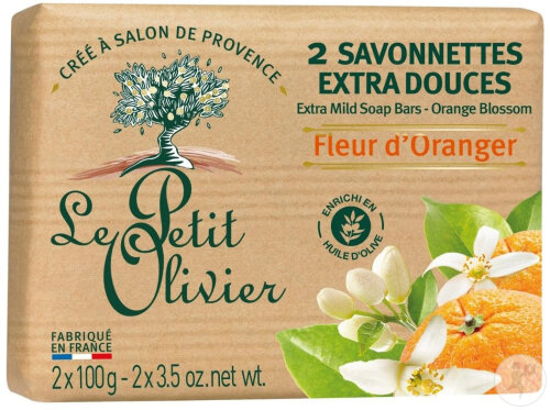 Le Petit Olivier Savonnettes Extra Douces Fleur D'Oranger 2x100g