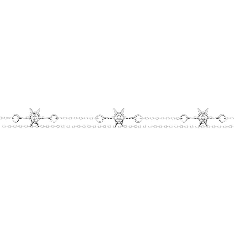 Bracelet en argent 925 rhodié avec oxydes de zirconium