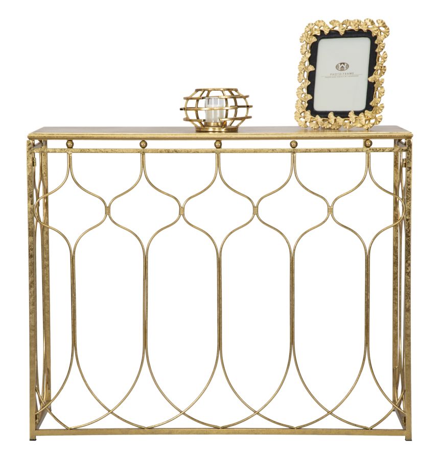 Mauro Ferretti Arab console in goud metaal met gouden blad