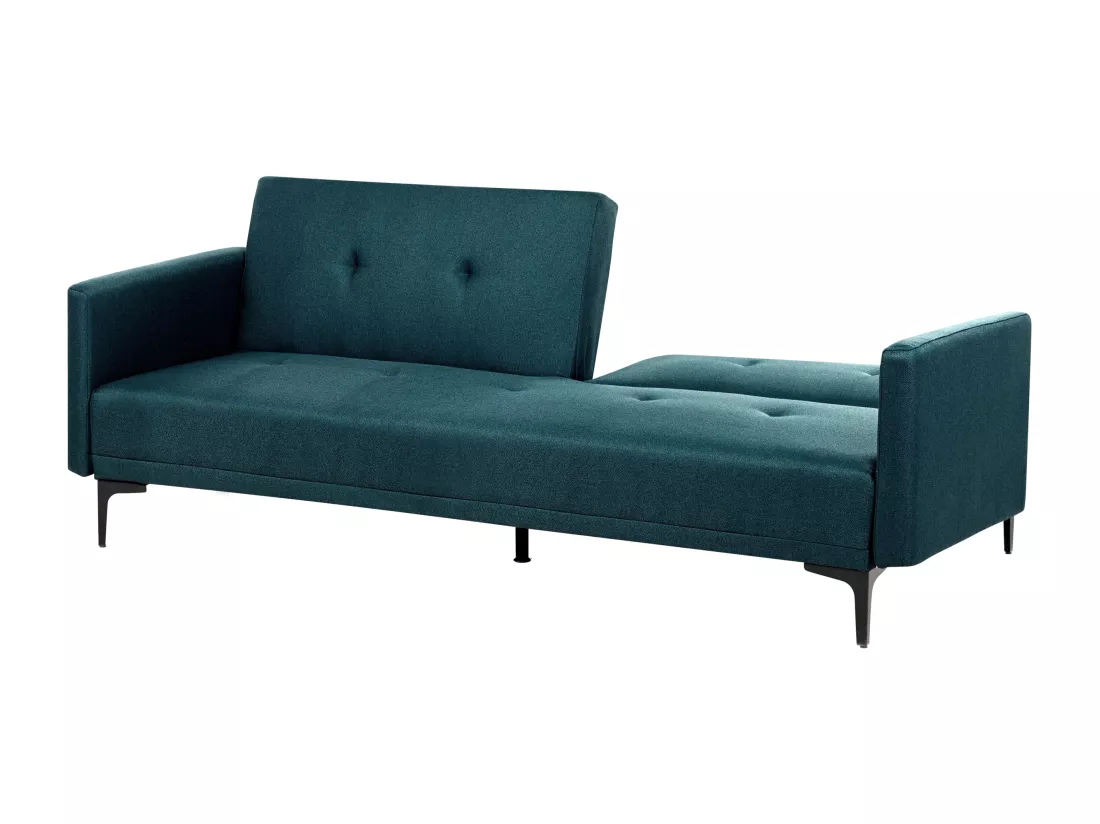 Canapé convertible 3 places en tissu bleu azur LUCAN