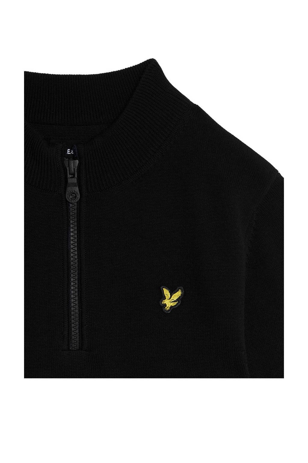 Lyle & Scott trui zwart fijn gebreid