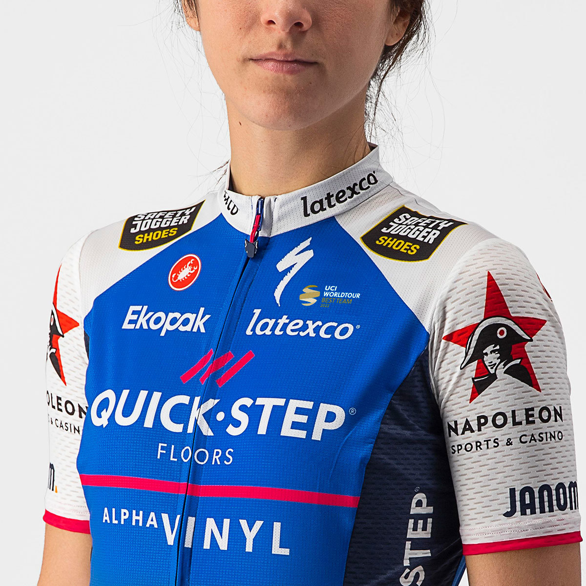 Castelli Quick-Step Alpha Vinyl Competizione Fietsshirt Korte Mouwen Dames