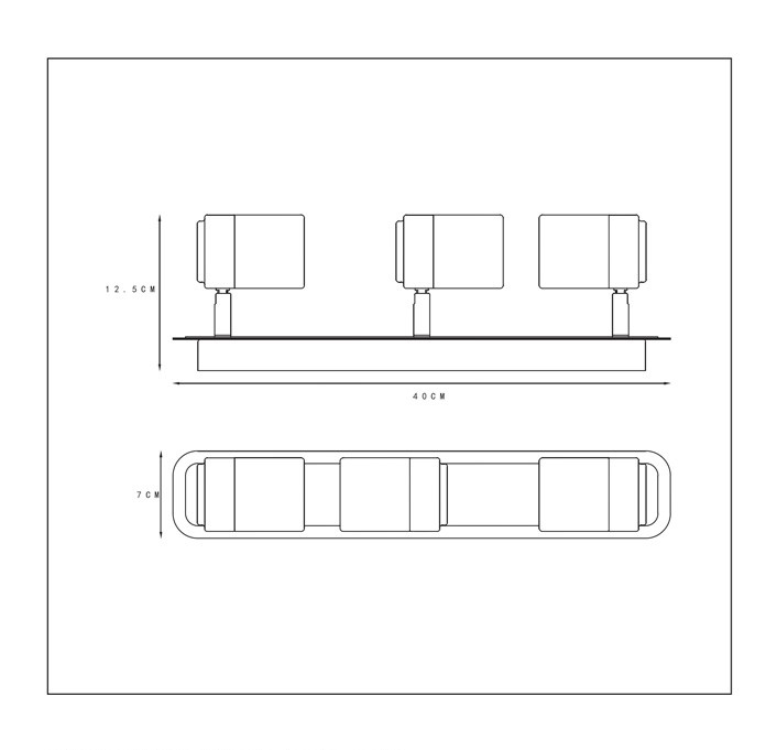 Lucide Lennert plafondlamp 3 spots 5W zwart