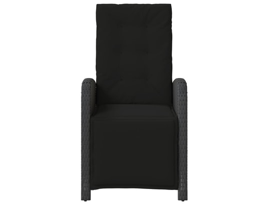 VIDAXL - Chaise inclinable de jardin et repose-pied noir résine tress...