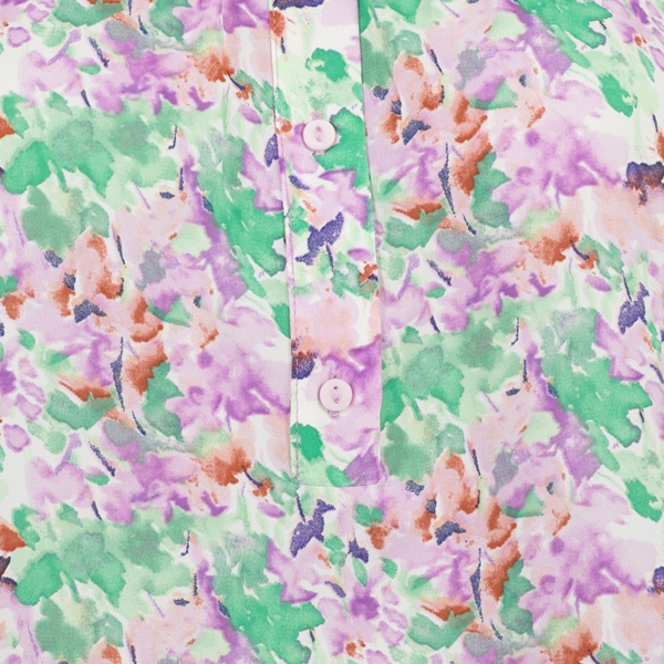 TwoDay dames blouse groen/roze met bloemenprint
