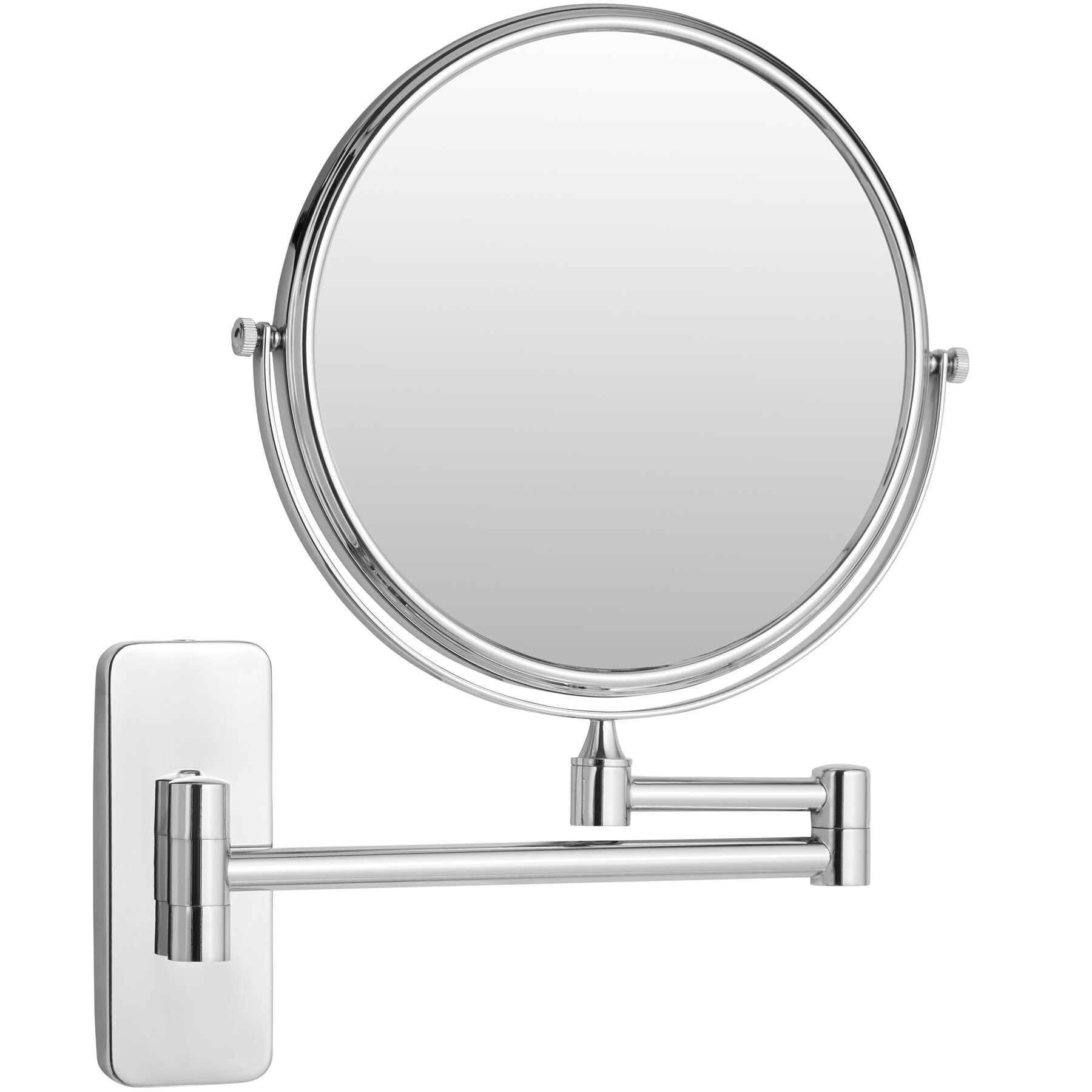 tectake® Kosmetikspiegel, rund, doppelseitig, 360° neig- und drehbar, Wandmontage