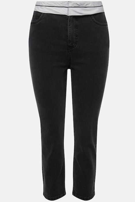 Mom-Jeans, sichtbarer Anzug-Bund, 5-Pocket